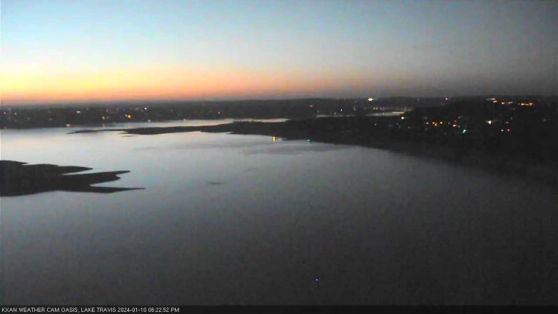 Lake Travis webcam, January 10, 2024 6:25 PM CT