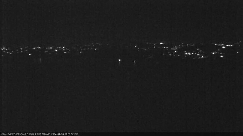 Lake Travis webcam, January 10, 2024 8:00 PM CT