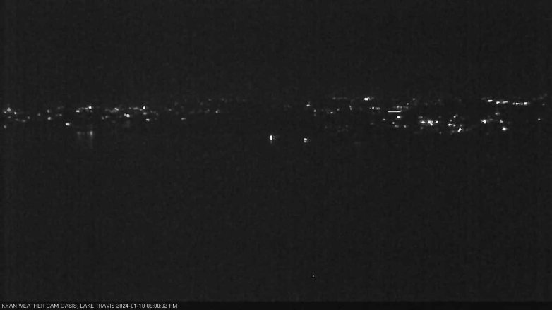 Lake Travis webcam, January 10, 2024 9:00 PM CT