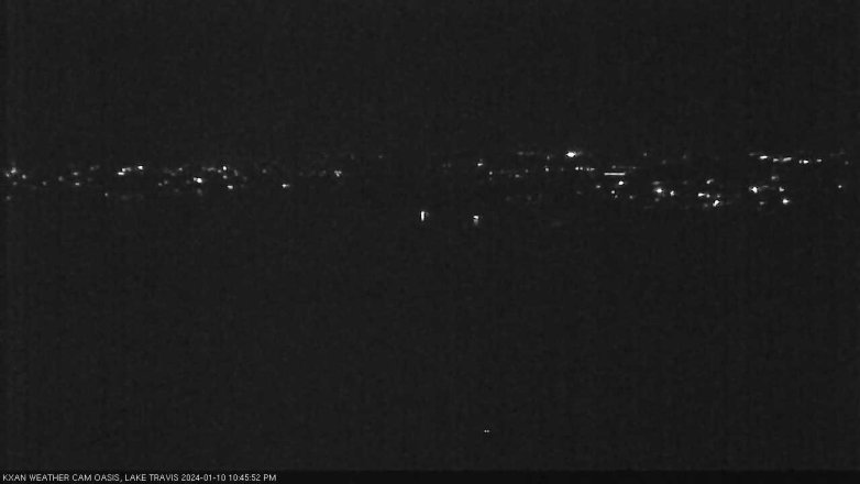 Lake Travis webcam, January 10, 2024 10:45 PM CT