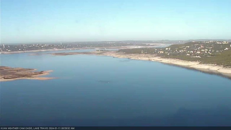 Lake Travis webcam, January 11, 2024 9:00 AM CT
