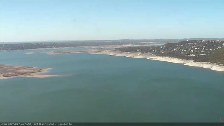 Lake Travis webcam, January 11, 2024 1:45 PM CT
