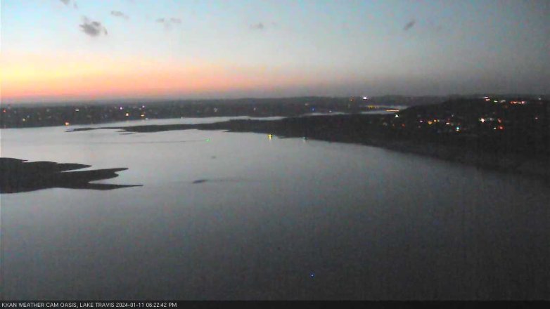 Lake Travis webcam, January 11, 2024 6:25 PM CT