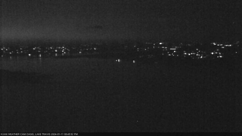 Lake Travis webcam, January 11, 2024 6:45 PM CT