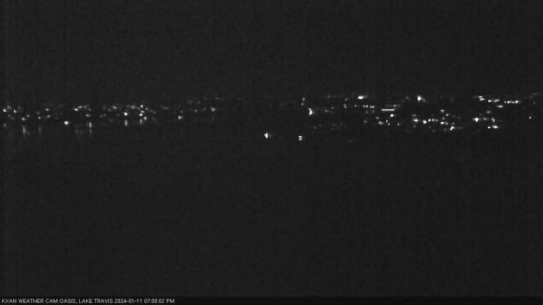 Lake Travis webcam, January 11, 2024 7:00 PM CT