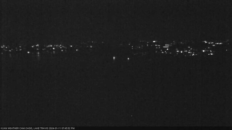 Lake Travis webcam, January 11, 2024 7:45 PM CT