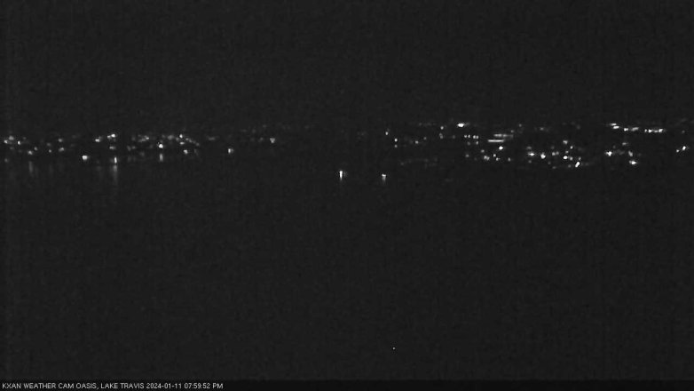 Lake Travis webcam, January 11, 2024 8:00 PM CT