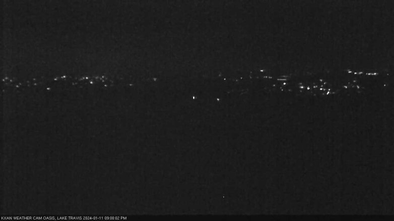 Lake Travis webcam, January 11, 2024 9:00 PM CT