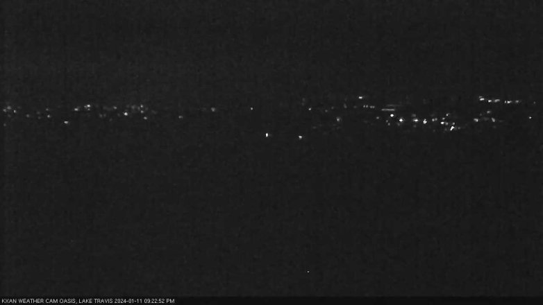 Lake Travis webcam, January 11, 2024 9:25 PM CT