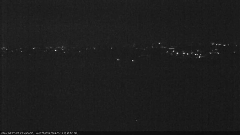 Lake Travis webcam, January 11, 2024 10:45 PM CT