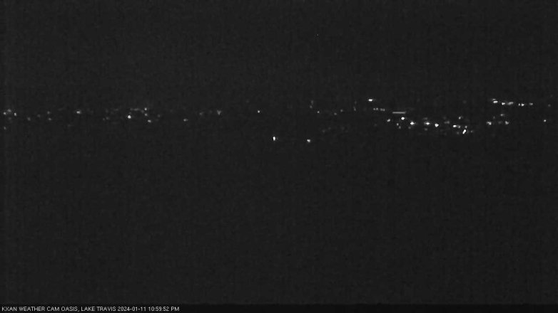 Lake Travis webcam, January 11, 2024 11:00 PM CT