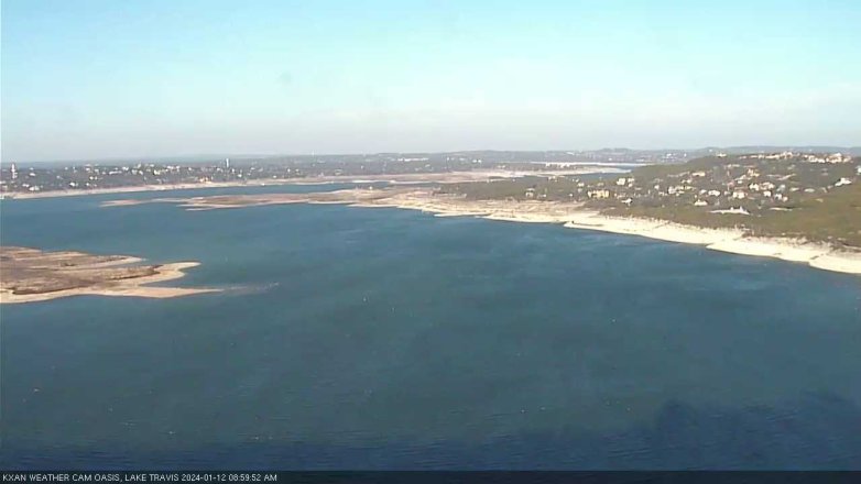 Lake Travis webcam, January 12, 2024 9:00 AM CT