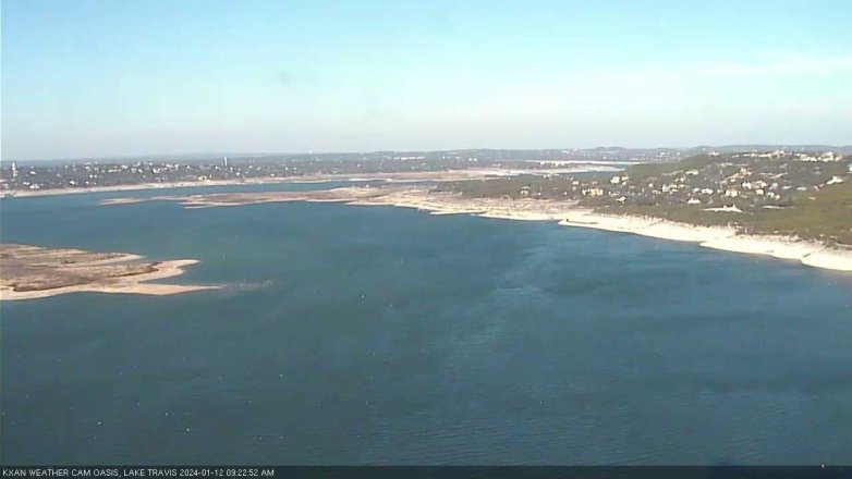 Lake Travis webcam, January 12, 2024 9:25 AM CT