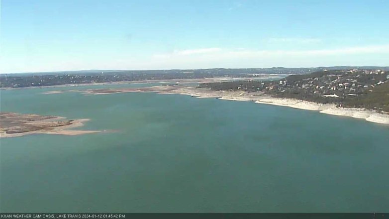 Lake Travis webcam, January 12, 2024 1:45 PM CT