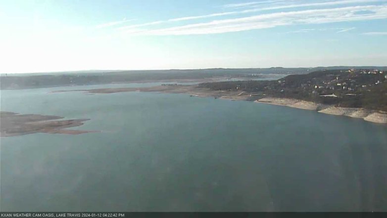 Lake Travis webcam, January 12, 2024 4:25 PM CT
