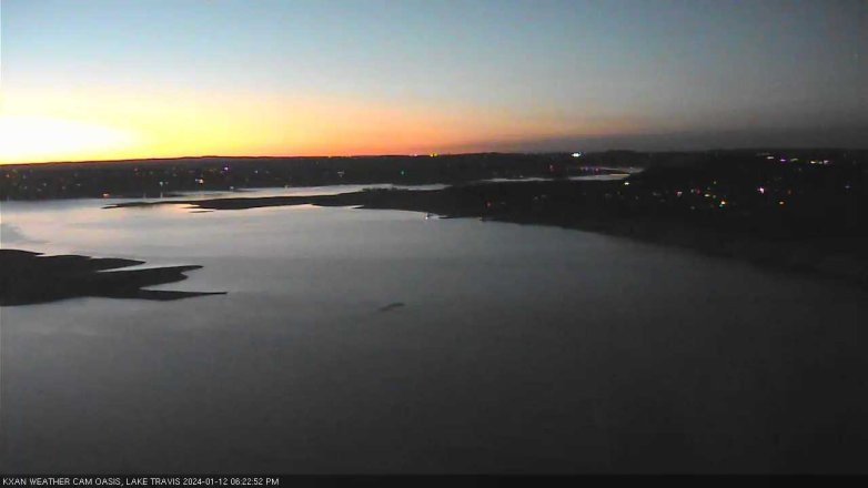 Lake Travis webcam, January 12, 2024 6:25 PM CT