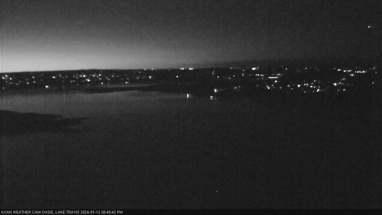 Lake Travis webcam, January 12, 2024 6:45 PM CT