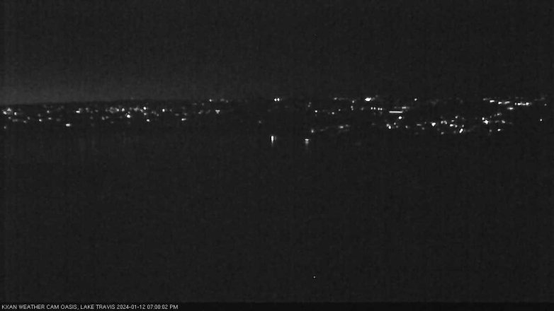 Lake Travis webcam, January 12, 2024 7:00 PM CT