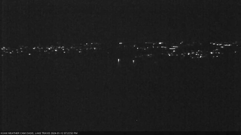 Lake Travis webcam, January 12, 2024 7:25 PM CT
