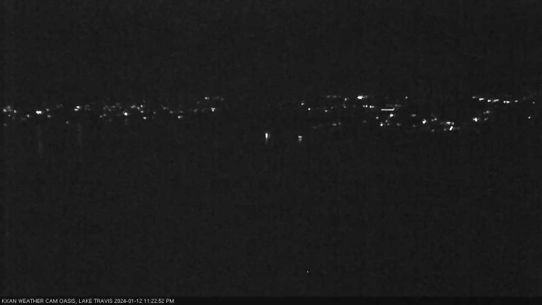 Lake Travis webcam, January 12, 2024 11:25 PM CT