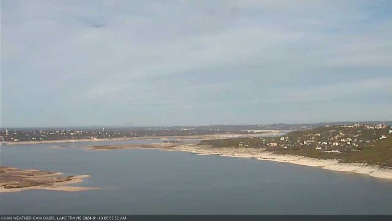 Lake Travis webcam, January 13, 2024 9:00 AM CT
