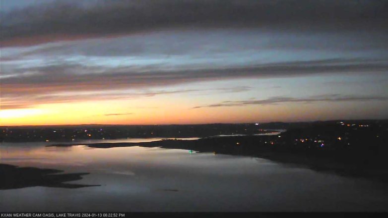 Lake Travis webcam, January 13, 2024 6:25 PM CT