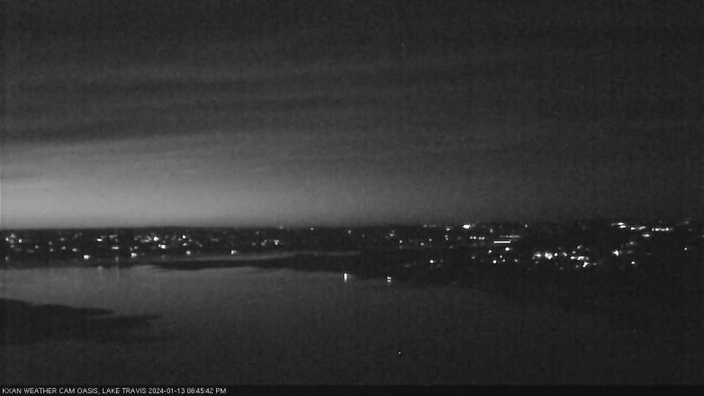 Lake Travis webcam, January 13, 2024 6:45 PM CT