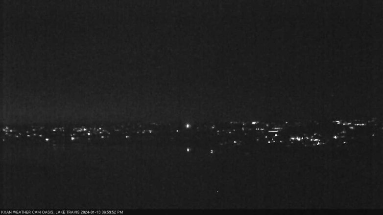 Lake Travis webcam, January 13, 2024 7:00 PM CT
