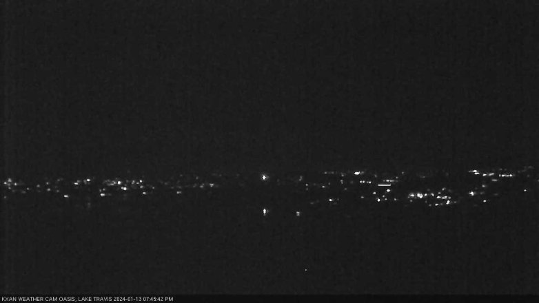 Lake Travis webcam, January 13, 2024 7:45 PM CT