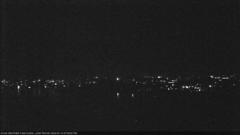 Lake Travis webcam, January 13, 2024 8:00 PM CT
