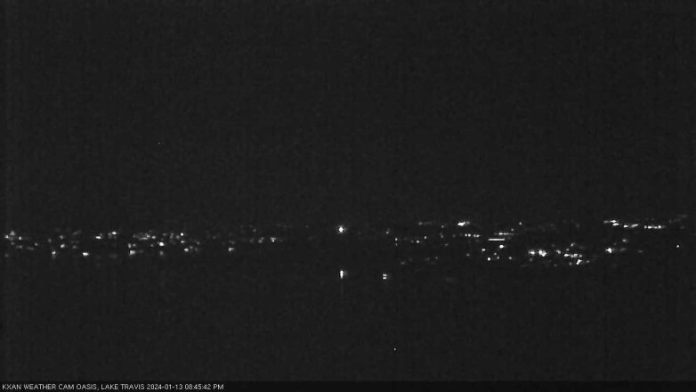 Lake Travis webcam, January 13, 2024 8:45 PM CT