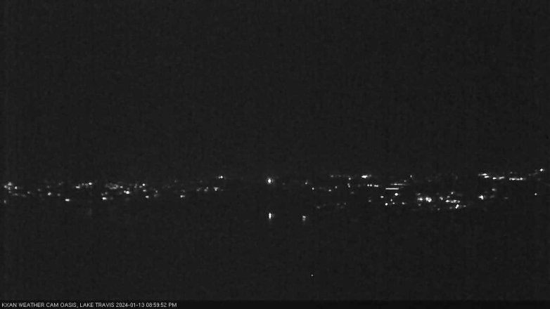 Lake Travis webcam, January 13, 2024 9:00 PM CT