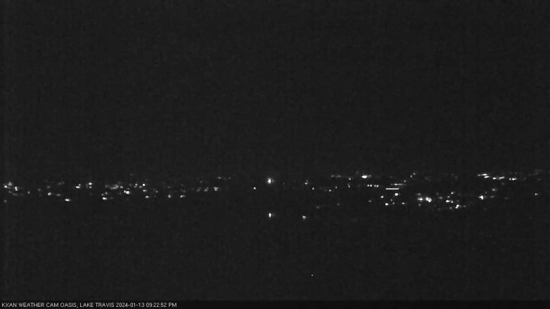 Lake Travis webcam, January 13, 2024 9:25 PM CT
