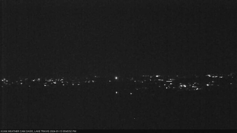Lake Travis webcam, January 13, 2024 9:45 PM CT