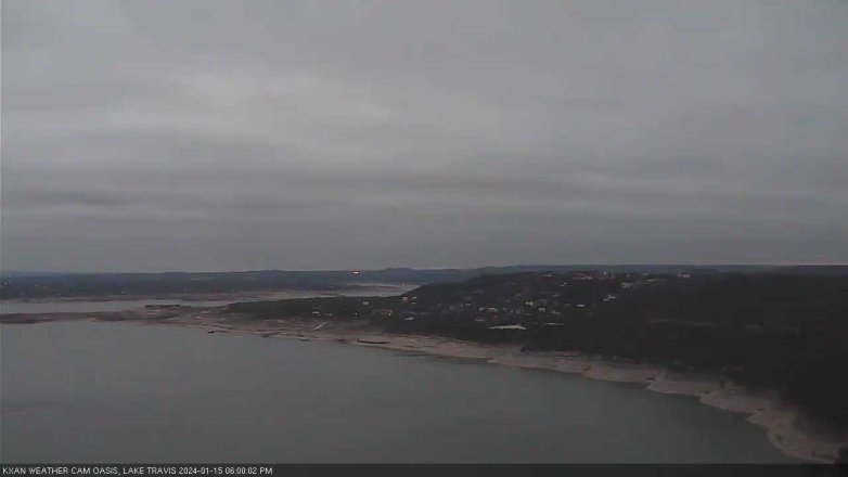 Lake Travis webcam, January 15, 2024 6:00 PM CT