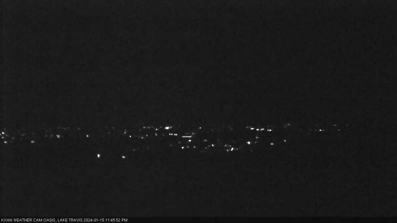 Lake Travis webcam, January 15, 2024 11:45 PM CT