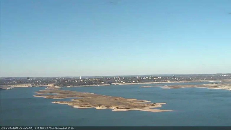 Lake Travis webcam, January 16, 2024 9:00 AM CT