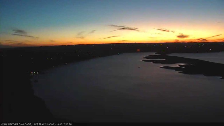 Lake Travis webcam, January 16, 2024 6:25 PM CT