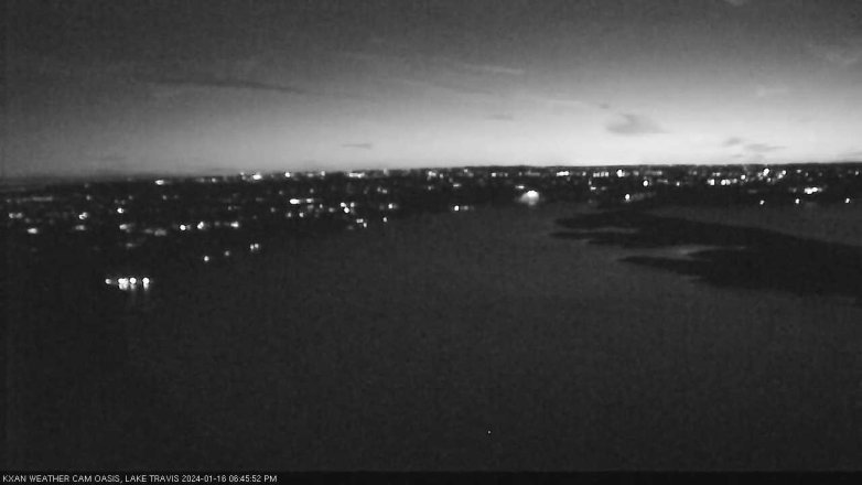 Lake Travis webcam, January 16, 2024 6:45 PM CT