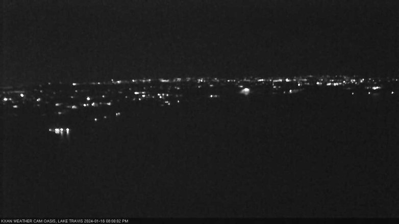 Lake Travis webcam, January 16, 2024 8:00 PM CT