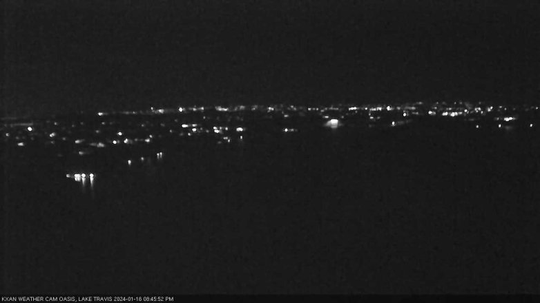 Lake Travis webcam, January 16, 2024 8:45 PM CT