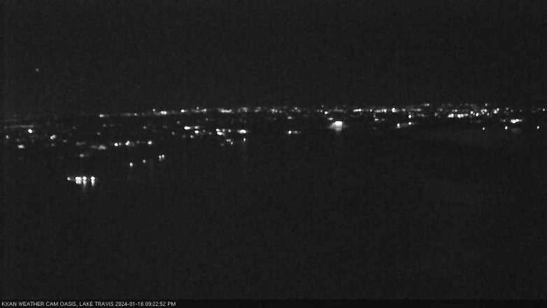 Lake Travis webcam, January 16, 2024 9:25 PM CT