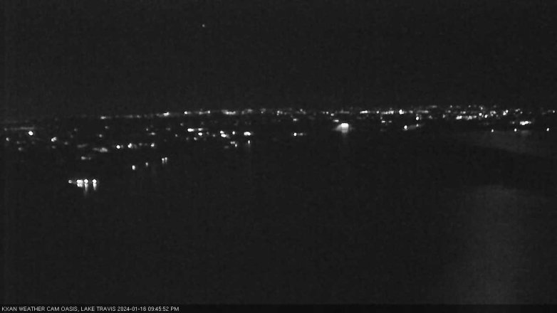 Lake Travis webcam, January 16, 2024 9:45 PM CT