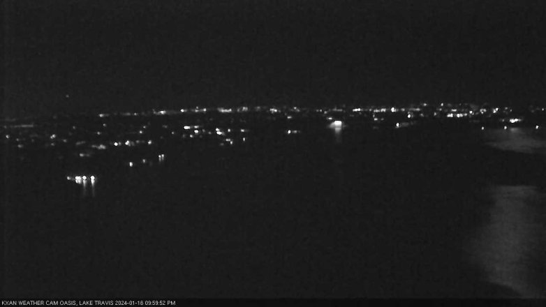 Lake Travis webcam, January 16, 2024 10:00 PM CT