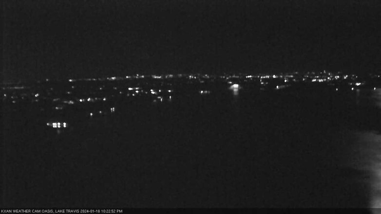 Lake Travis webcam, January 16, 2024 10:25 PM CT