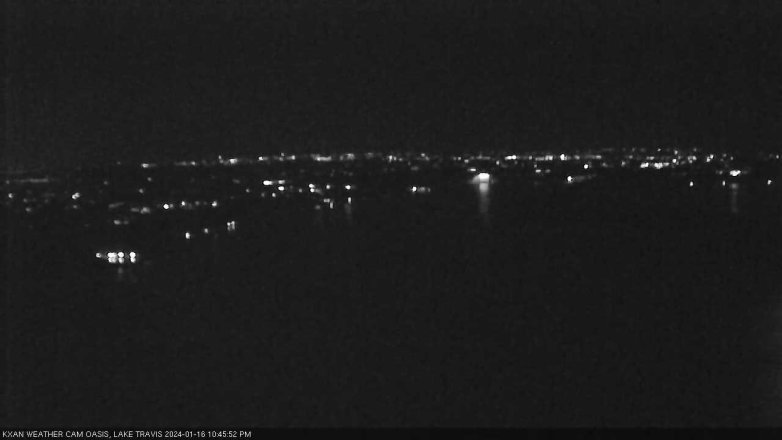 Lake Travis webcam, January 16, 2024 10:45 PM CT