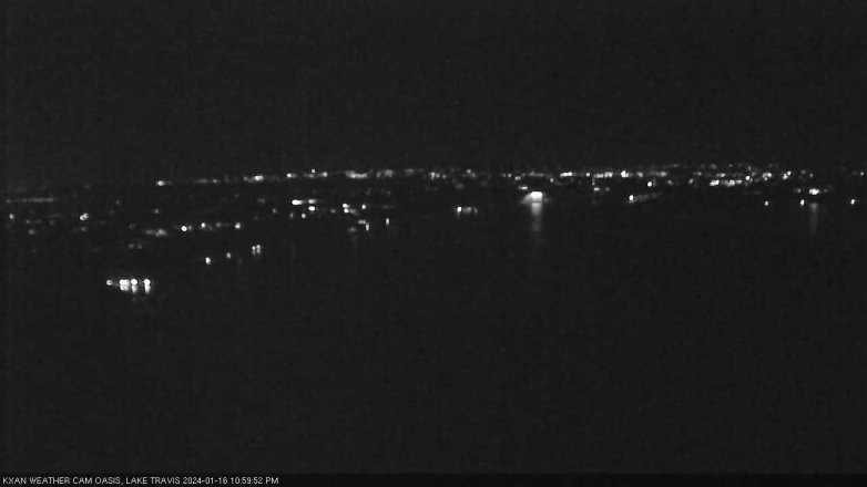Lake Travis webcam, January 16, 2024 11:00 PM CT