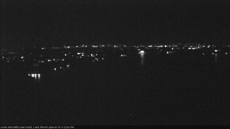Lake Travis webcam, January 16, 2024 11:25 PM CT