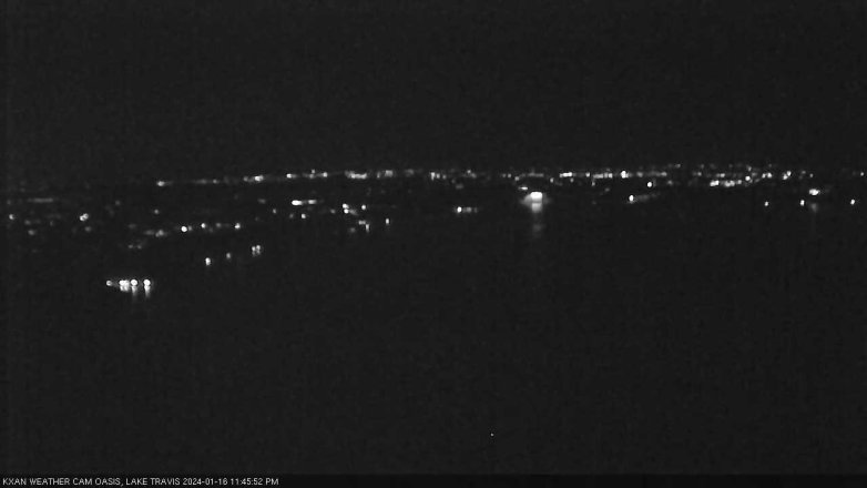 Lake Travis webcam, January 16, 2024 11:45 PM CT