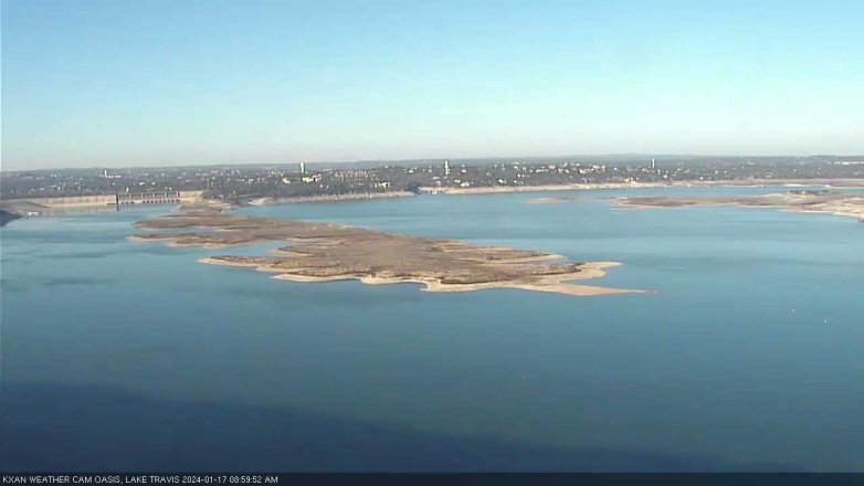Lake Travis webcam, January 17, 2024 9:00 AM CT